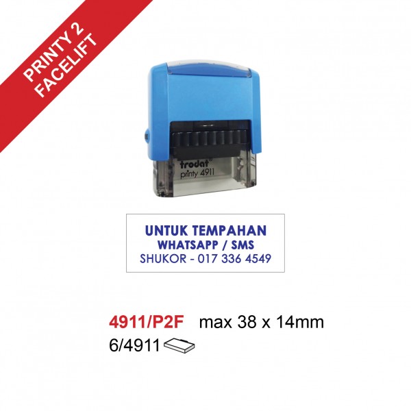 Trodat 4911/P2F Self Inking Stamp 38x14mm